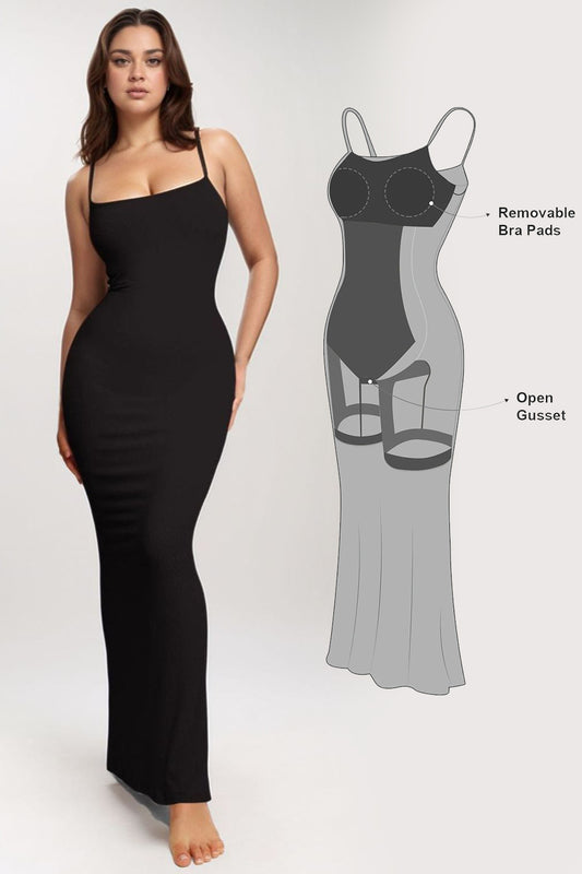 Sleeveless Maxi Dress with Built-In Shapewear