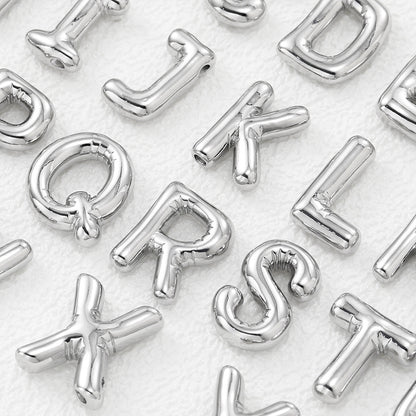 Bubble Letter Monogram Necklace A-L