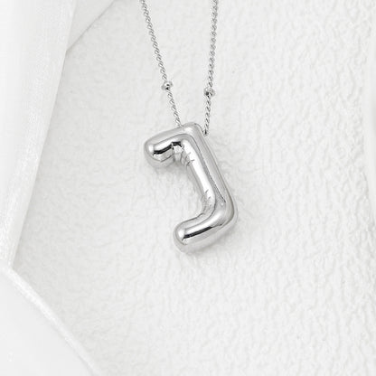 Bubble Letter Monogram Necklace A-L