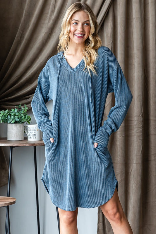 Long Sleeve Hooded Dress