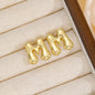 18K Gold-Plated Bubble Monogram Stud Earrings A-M