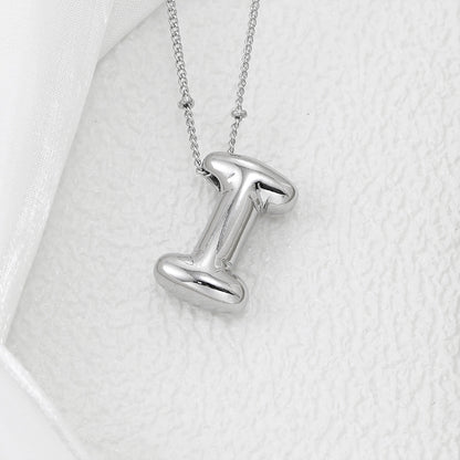 Bubble Letter Monogram Necklace A-L