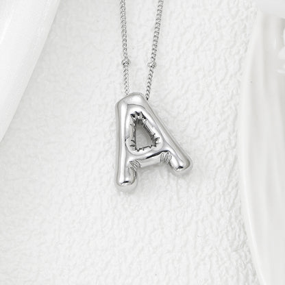 Bubble Letter Monogram Necklace A-L