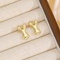 18K Gold-Plated Bubble Monogram Stud Earrings N-Z