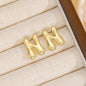 18K Gold-Plated Bubble Monogram Stud Earrings N-Z