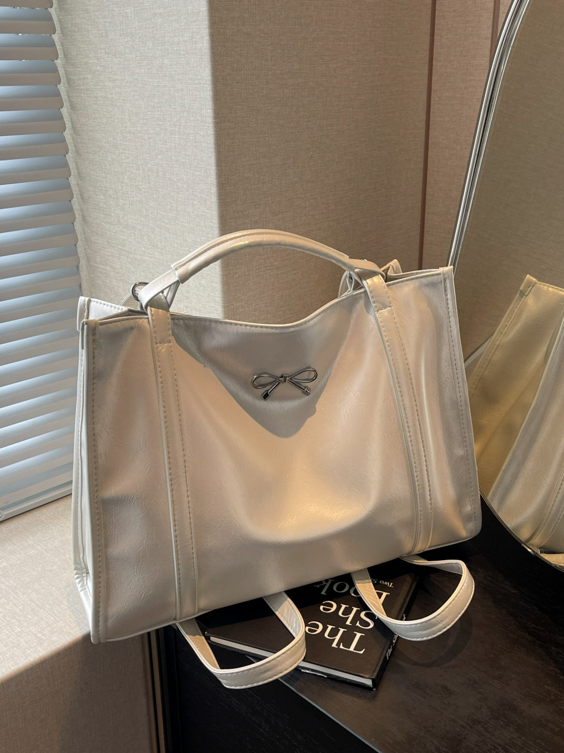 PU Leather Bow Shoulder Bag