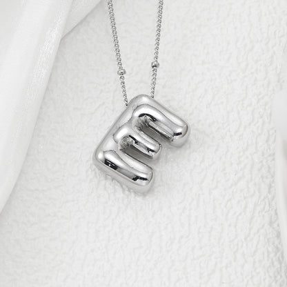 Bubble Letter Monogram Necklace A-L