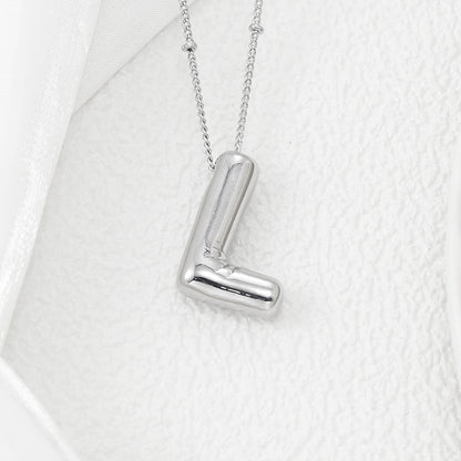 Bubble Letter Monogram Necklace A-L