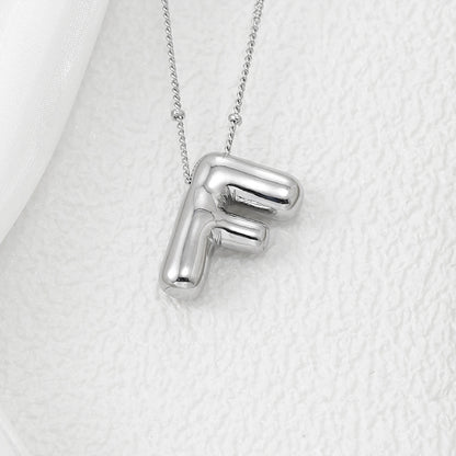 Bubble Letter Monogram Necklace A-L