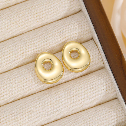 18K Gold-Plated Bubble Monogram Stud Earrings N-Z