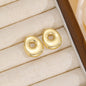 18K Gold-Plated Bubble Monogram Stud Earrings N-Z