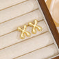 18K Gold-Plated Bubble Monogram Stud Earrings N-Z