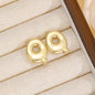 18K Gold-Plated Bubble Monogram Stud Earrings N-Z