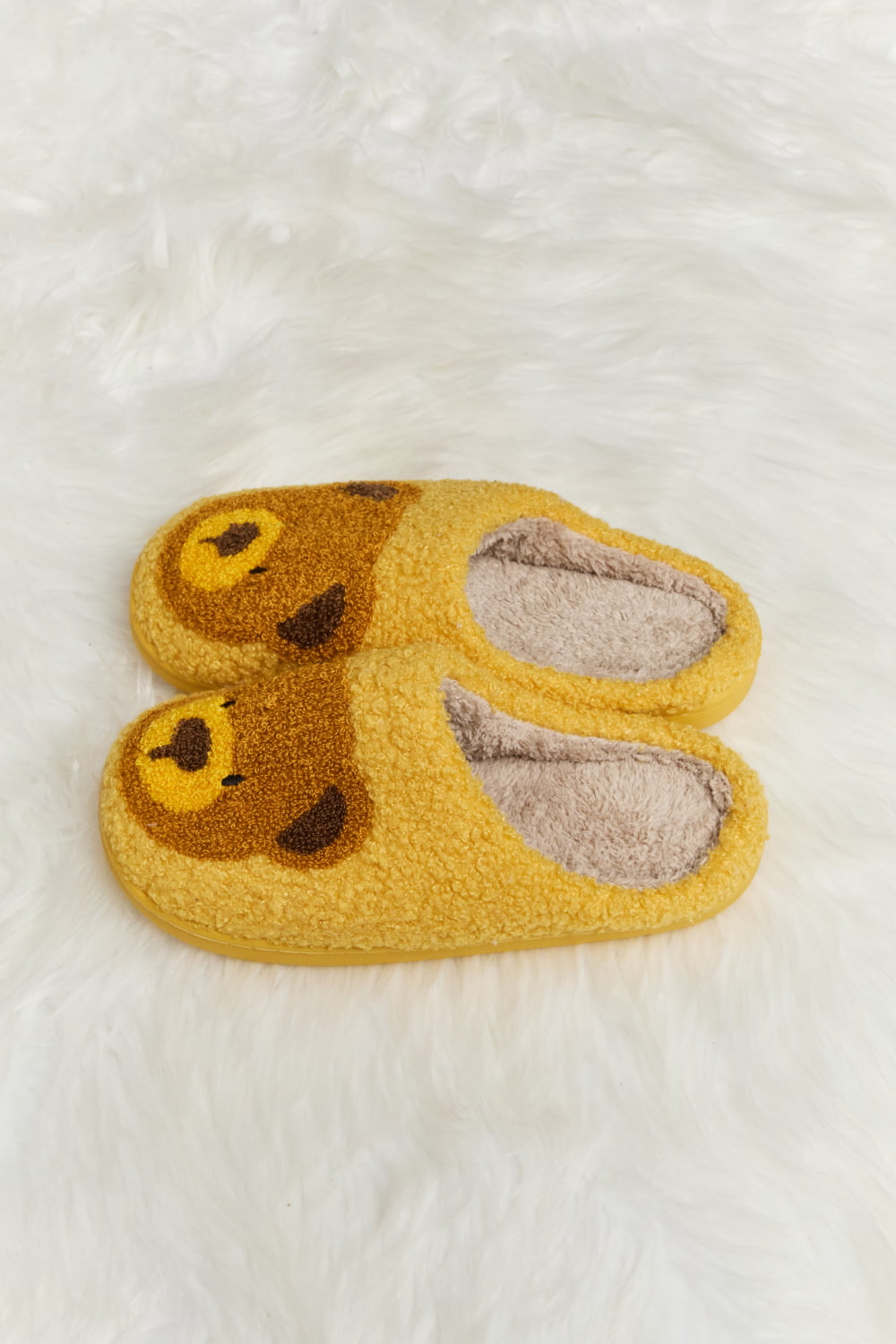 Teddy Bear Print Plush Slippers