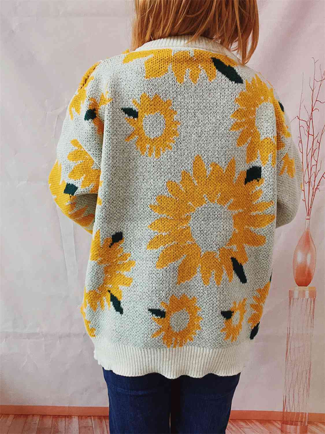 Sunflower Dropped Shoulder Long Sleeve Sweater