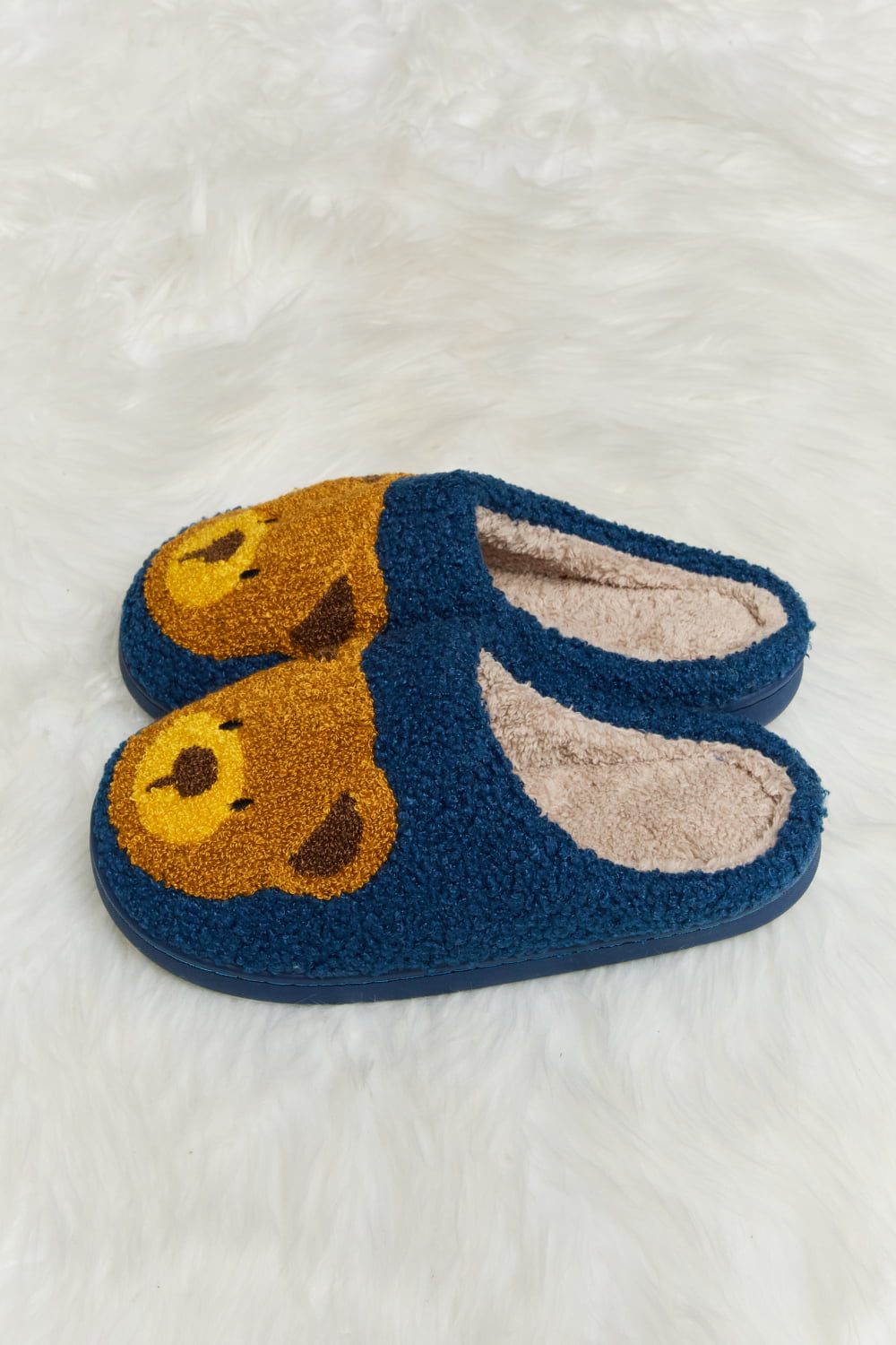 Teddy Bear Print Plush Slippers