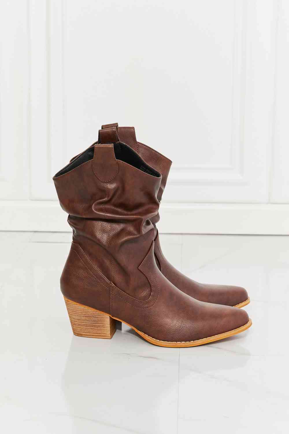 Scrunch Cowboy Boots in Brown