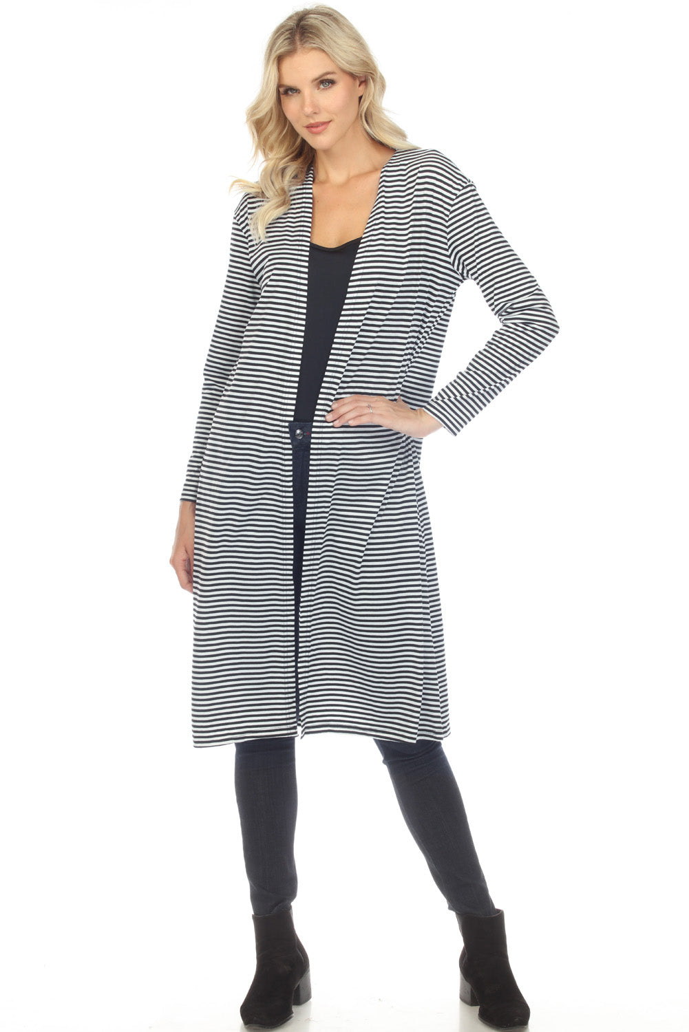 Striped Long Sleeve Cardigan