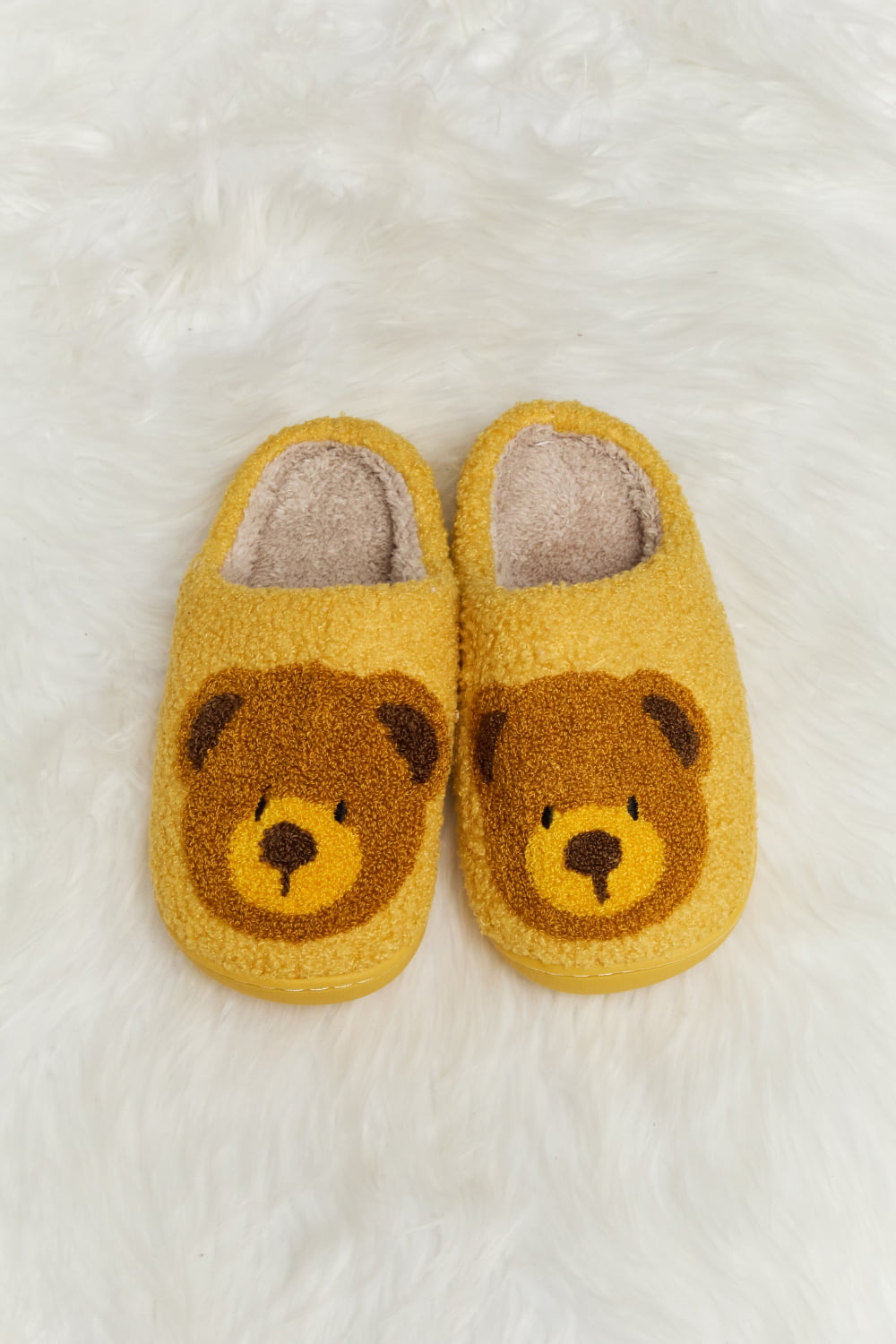 Teddy Bear Print Plush Slippers