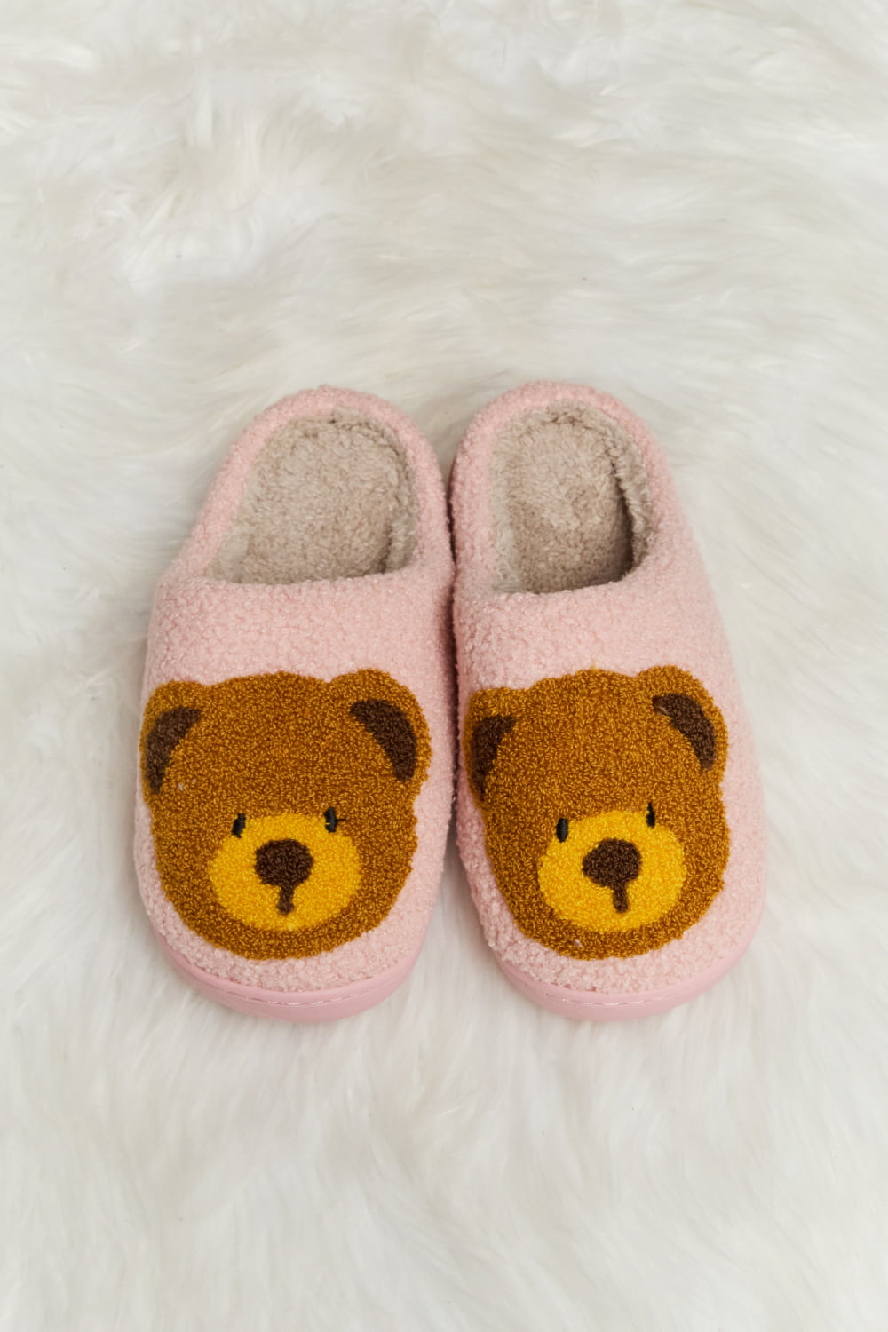 Teddy Bear Print Plush Slippers