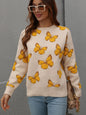 Woven Right Butterfly Dropped Shoulder Crewneck Sweater