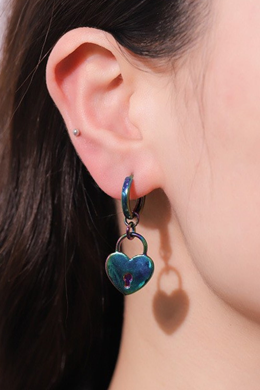 Multicolored Heart Drop Earrings